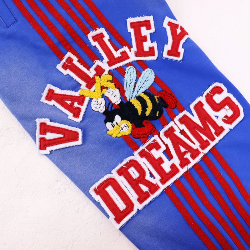 Vale Forever Vintage Bee Graphic Hoodie & Striped Sweatpants Set - Blue