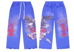 Vale Forever Vintage Eagle & Heart "14" Zip-Up Hoodie & Sweatpants Set - Blue