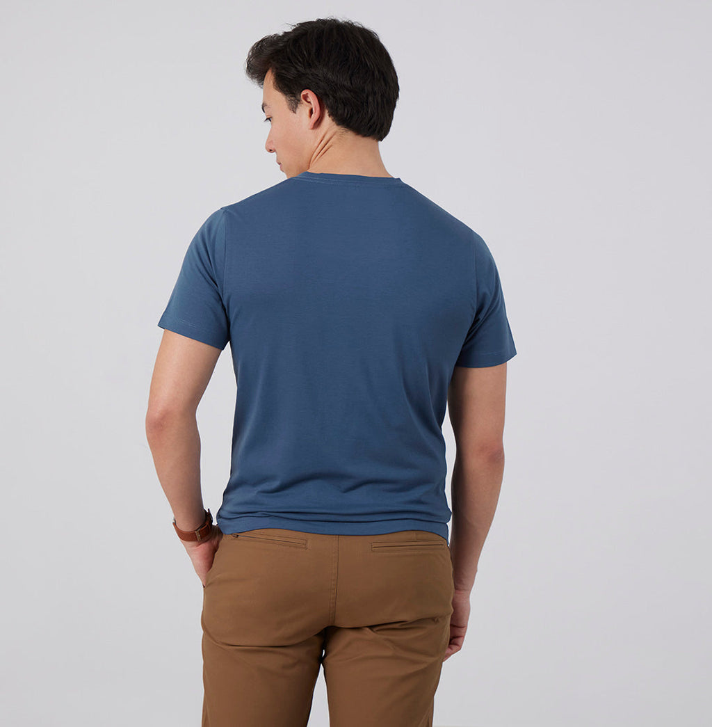 Threshold V-Neck T-Shirt Classic Fit - Aegean Blue