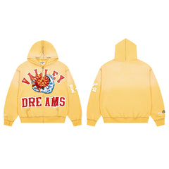 Vale Forever Yellow Dreams Racing Hoodie – Retro Graphic