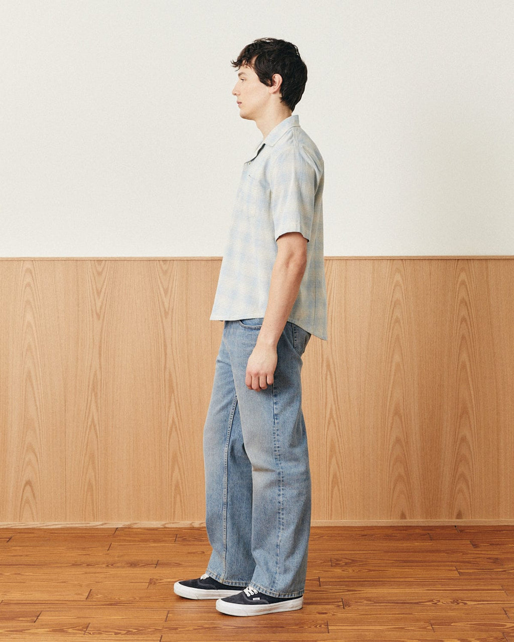 Linen Plaid SS - Light Blue