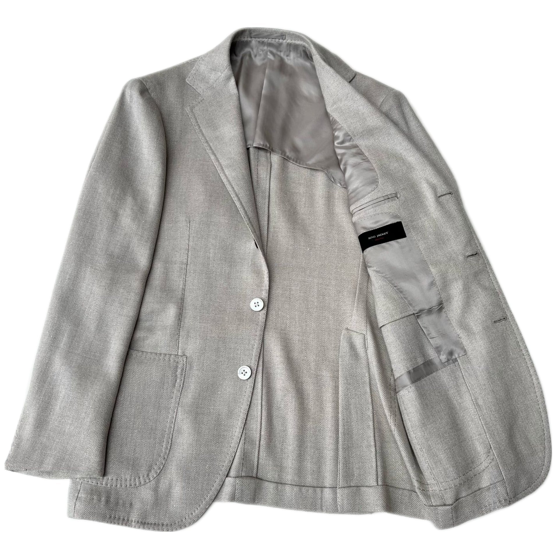 RING JACKET / MEISTER GREY/BEIGE HERRINGBONE BALLOON JACKET  / RT055S01C