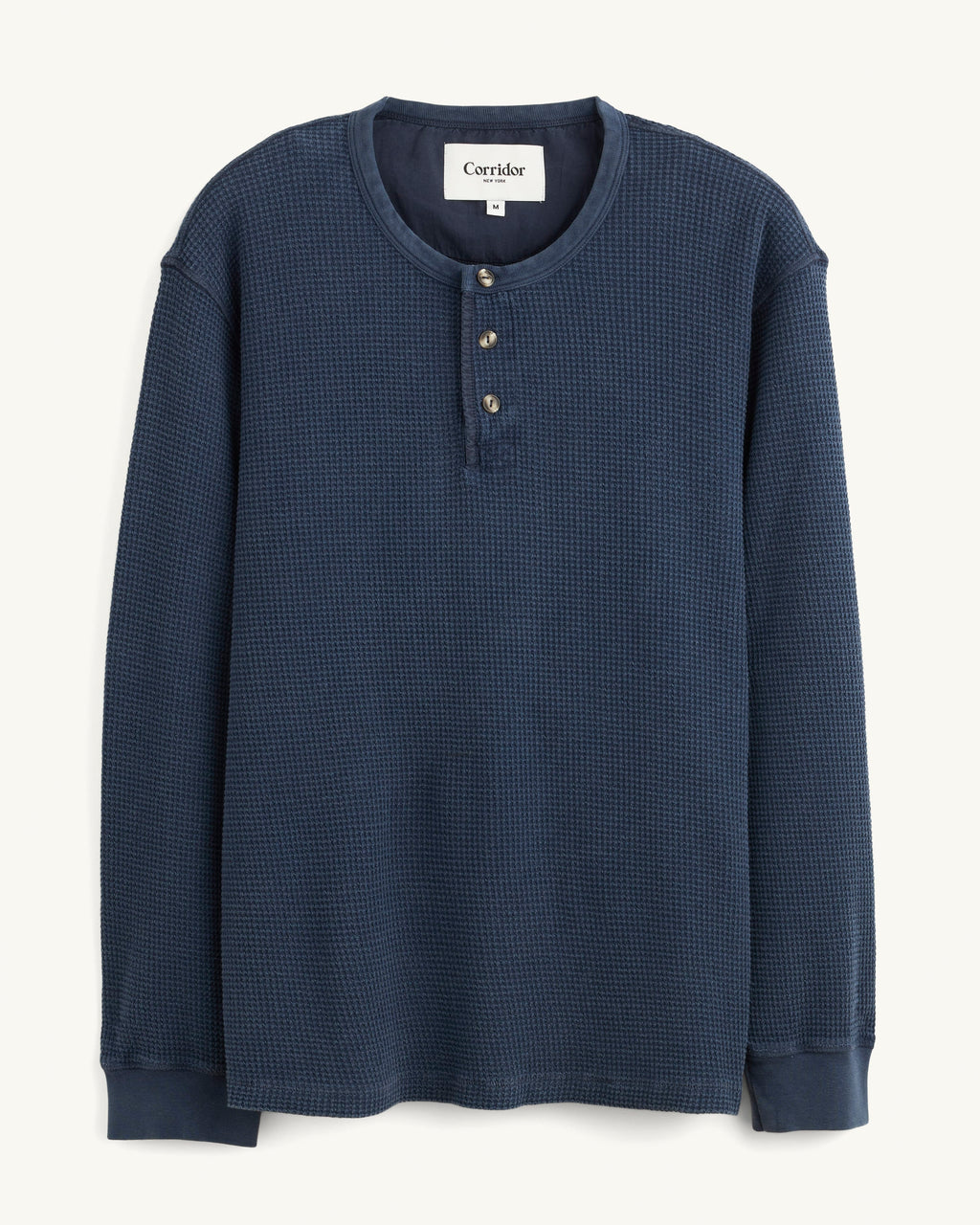 Waffle Henley - Navy