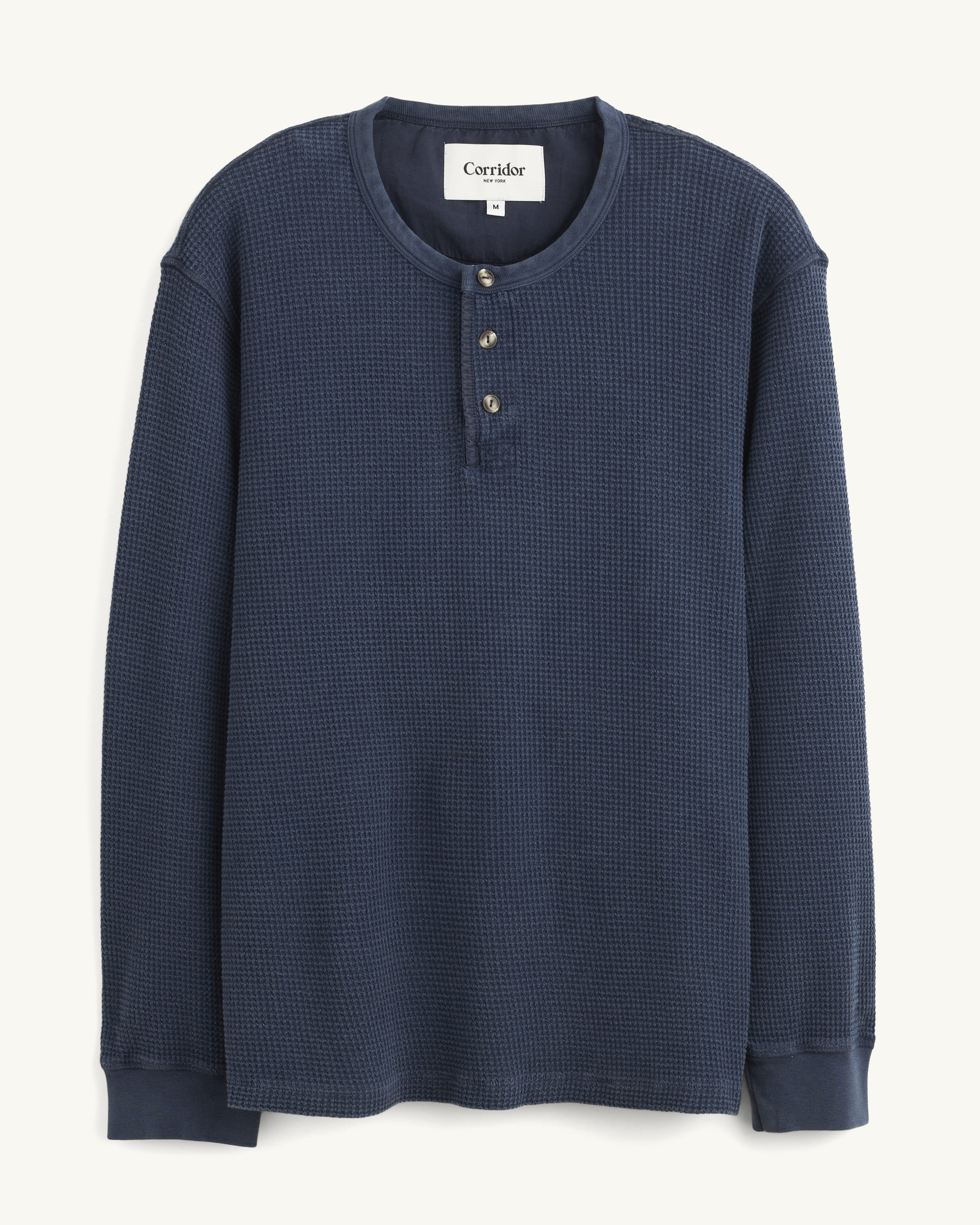 Waffle Henley - Navy