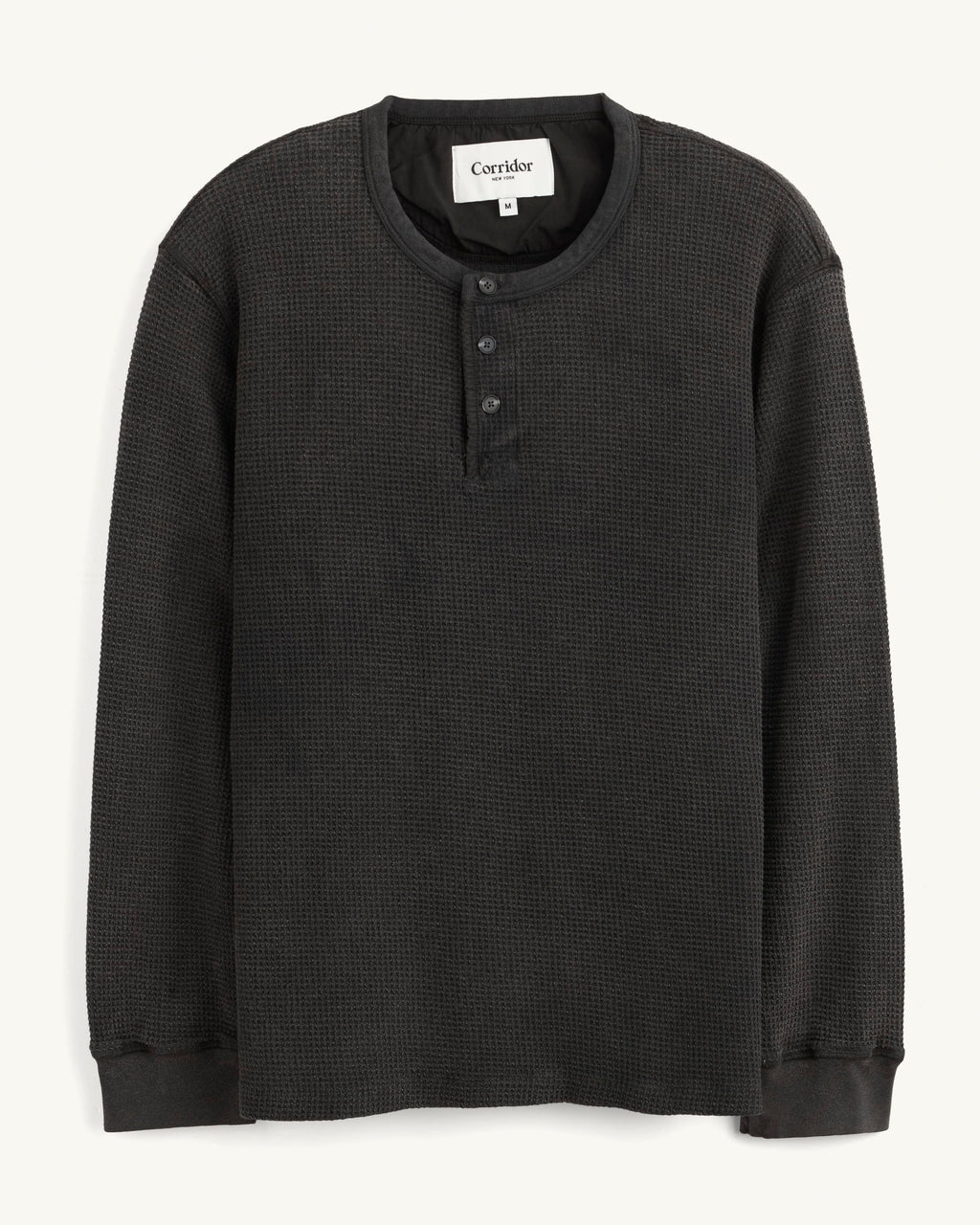 Waffle Henley - Black