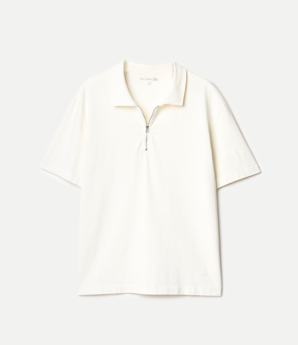 Sturdy Boxy Fit Giza Cotton-Hemp  Zip T-Shirt