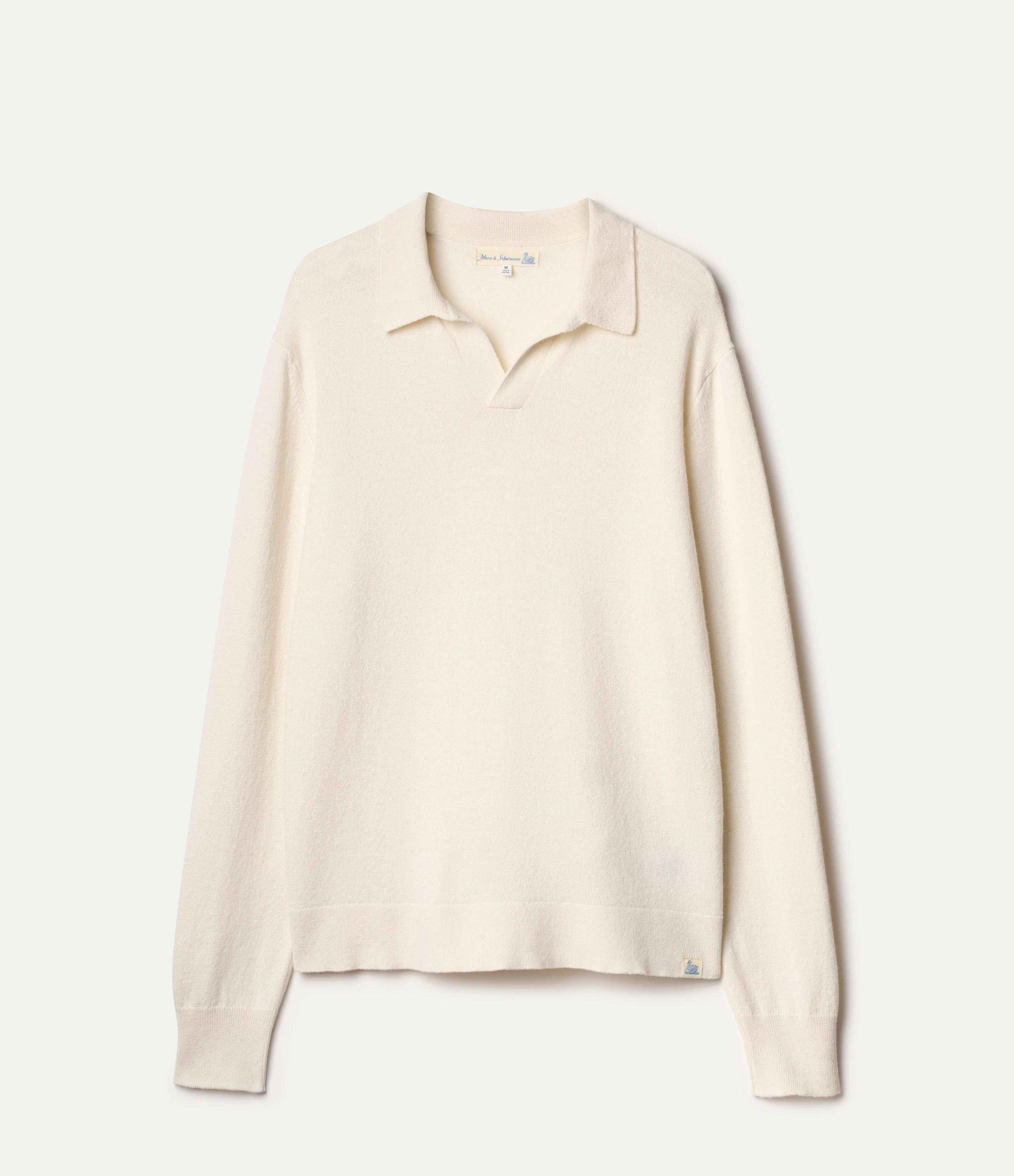 Merino Wool-Cashmere-Silk Long Sleeve Polo Shirt