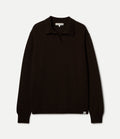 Merino Wool-Cashmere-Silk Long Sleeve Polo Shirt