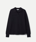 Merino Wool-Cashmere-Silk Long Sleeve Polo Shirt