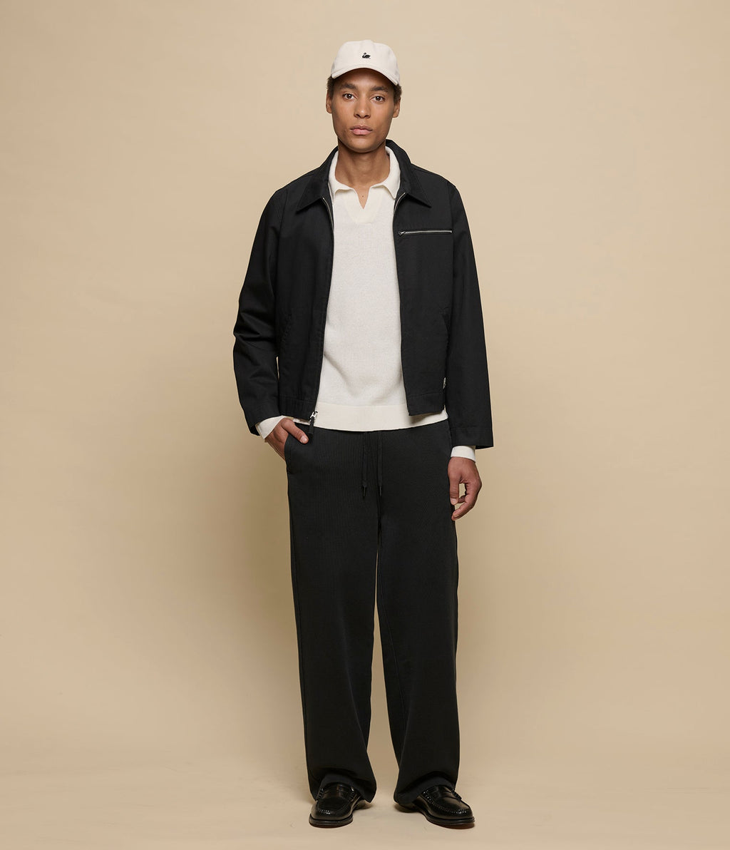 Merino Wool-Cashmere-Silk Long Sleeve Polo Shirt