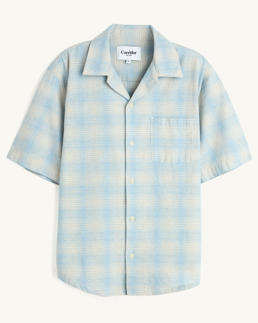 Linen Plaid SS - Light Blue