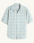 Linen Plaid SS - Light Blue