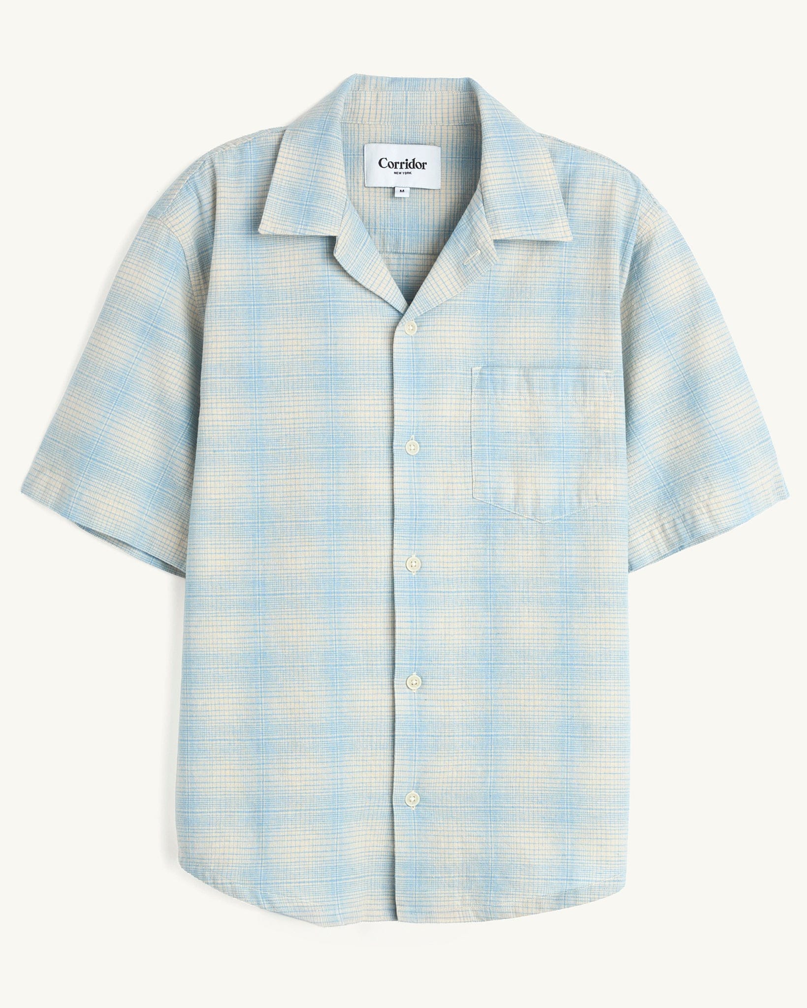 Linen Plaid SS - Light Blue