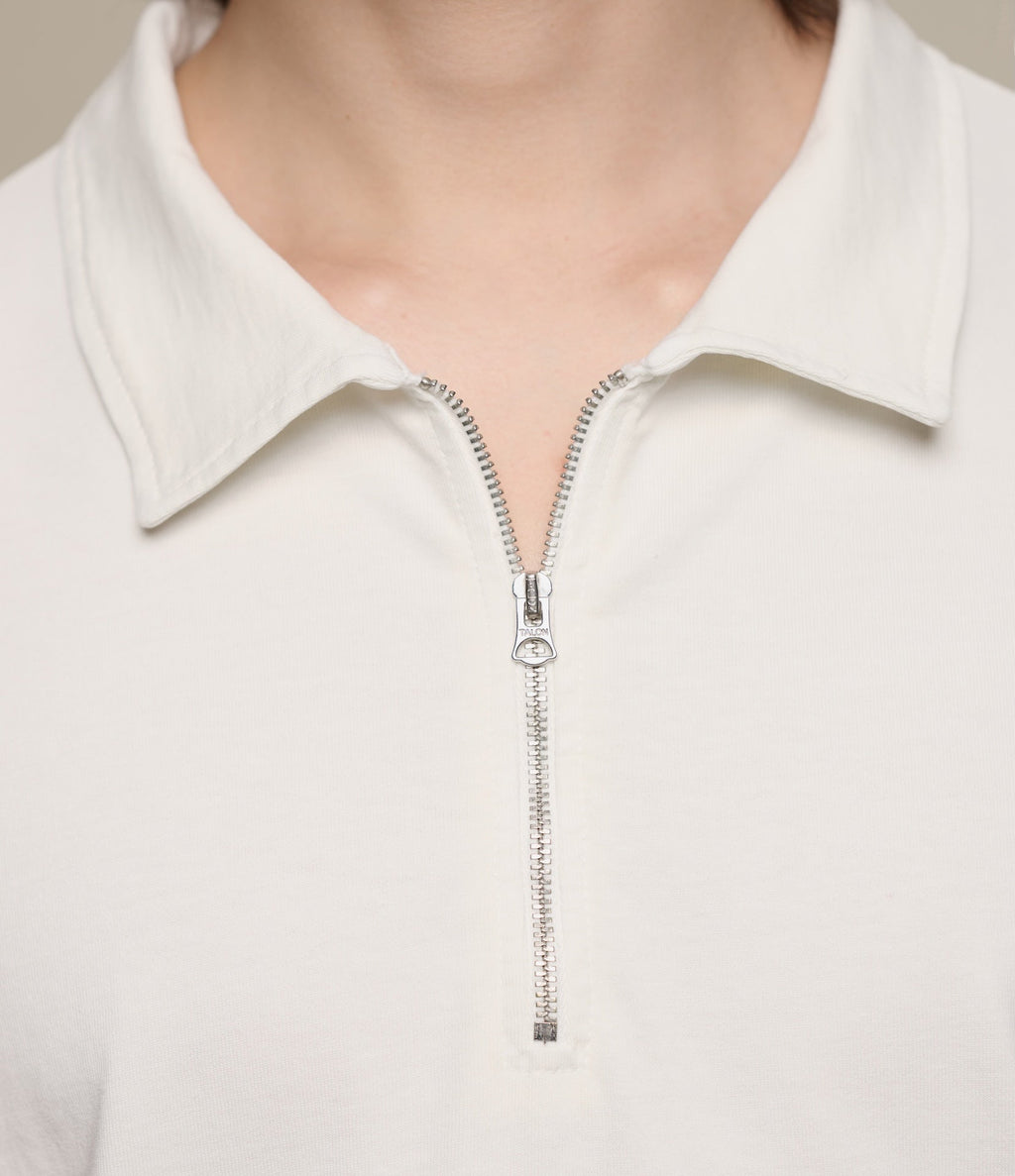 Sturdy Boxy Fit Giza Cotton-Hemp  Zip T-Shirt