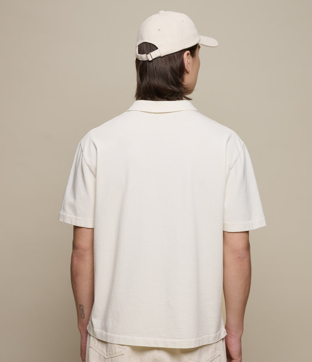 Sturdy Boxy Fit Giza Cotton-Hemp  Zip T-Shirt