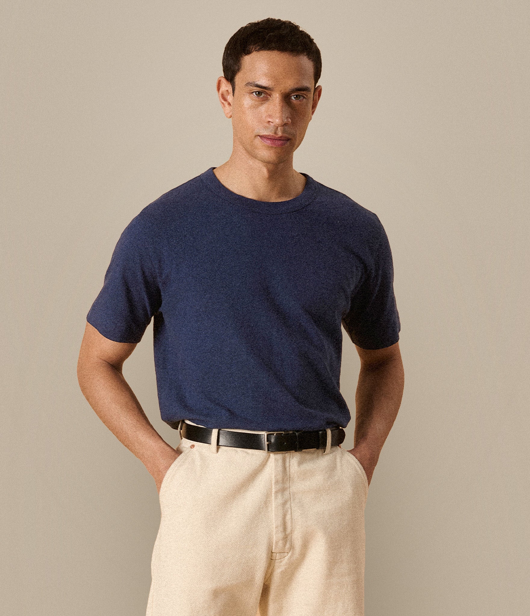 Original Fibres x Merz b. Schwanen Linen-Cotton T-shirt