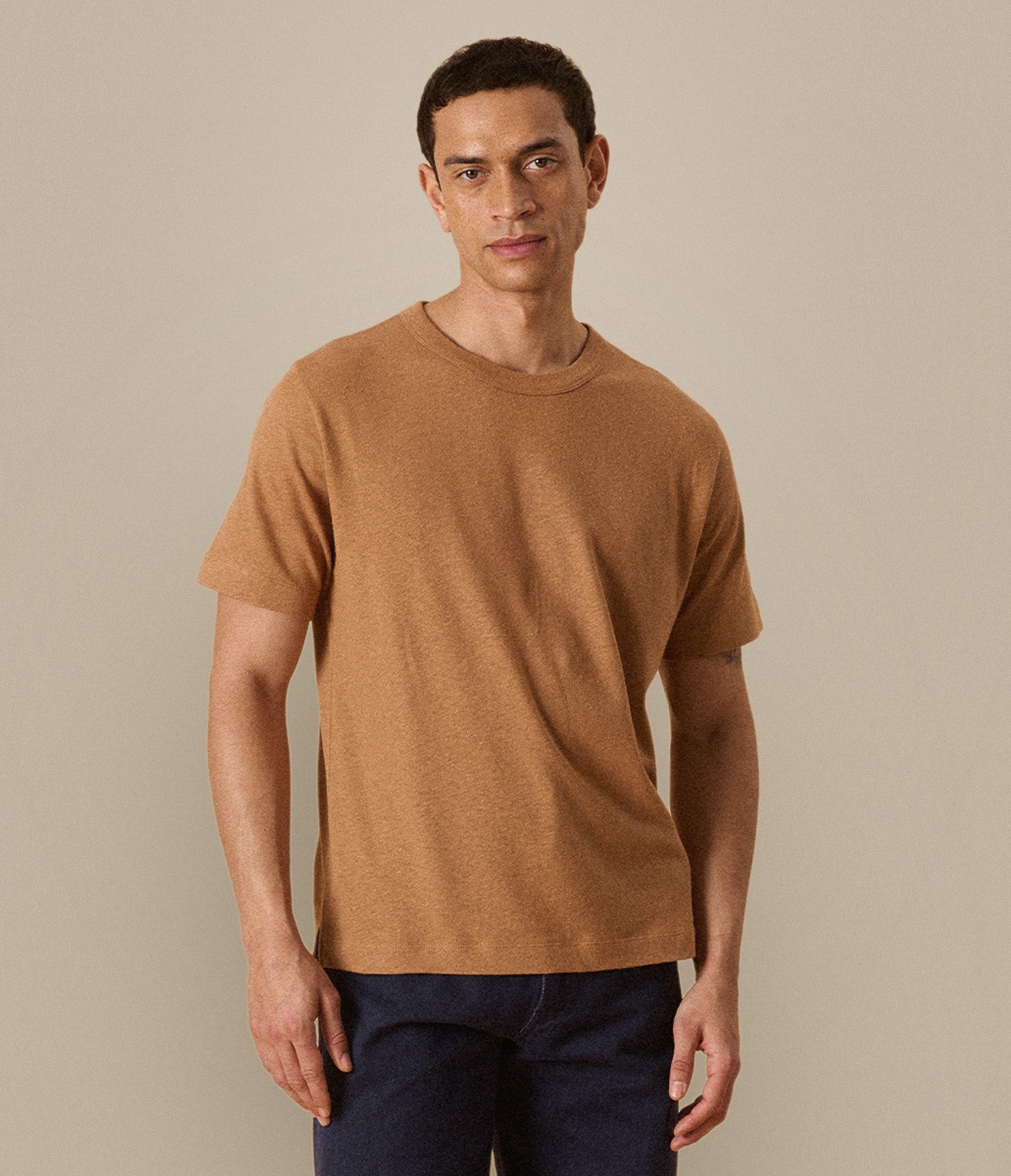 Original Fibres x Merz b. Schwanen Linen-Cotton T-shirt