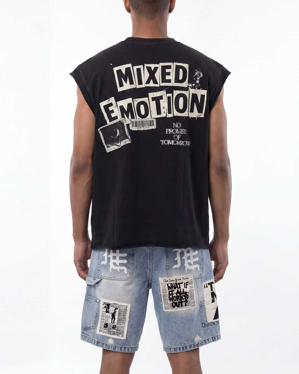 Mixed Emotions AI Denim Shorts Blue