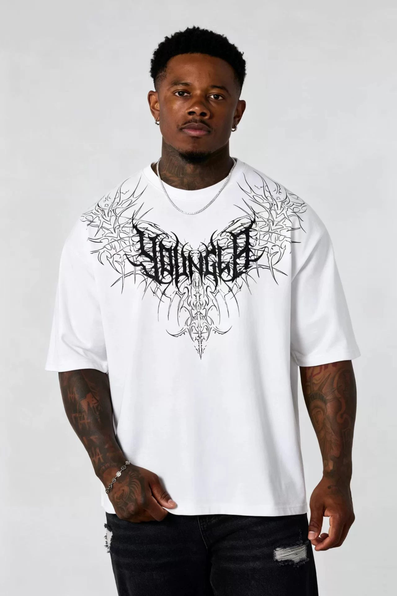 YOUNG LA Sports Short sleeved Men's T-shirt Loose American Trendy Brand Fitness Training Heavy Cotton Casual Half Sleeve
