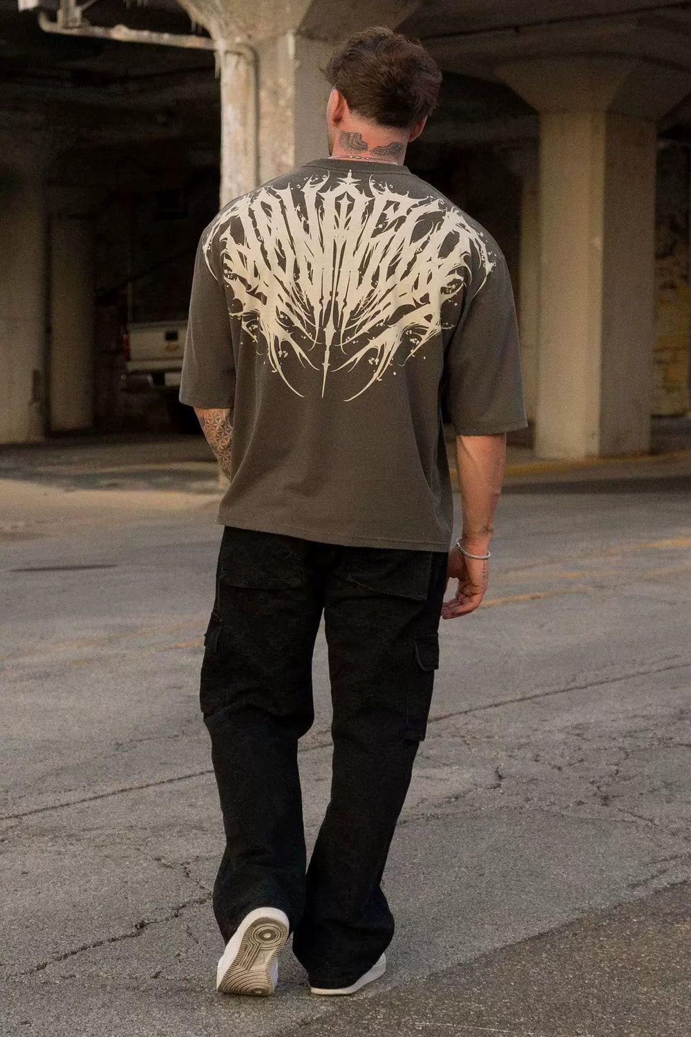 YOUNG LA Sports Short sleeved Men's T-shirt Loose Heavy Cotton American Trendy Brand Fitness Breathable Printed Summer Large
