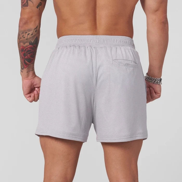 YOUNG LA Muscle Fitness Running Breathable Shorts Casual Mesh Letter Printed Basketball Training Pants