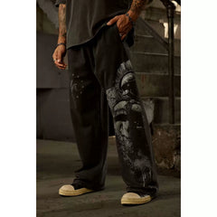 YOUNG LA sports pants men's pants fitness loose American fashion brand fitness breathable squat training muscle size
