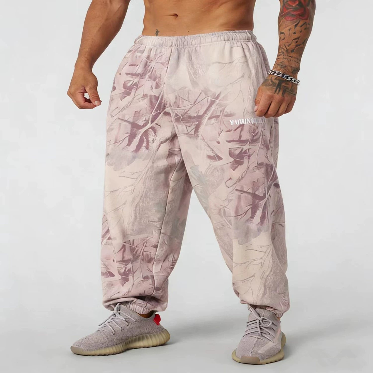 YOUNG LA sports pants for men's fitness running training, breathable, elastic, loose, quick drying camouflage, American fashion brand