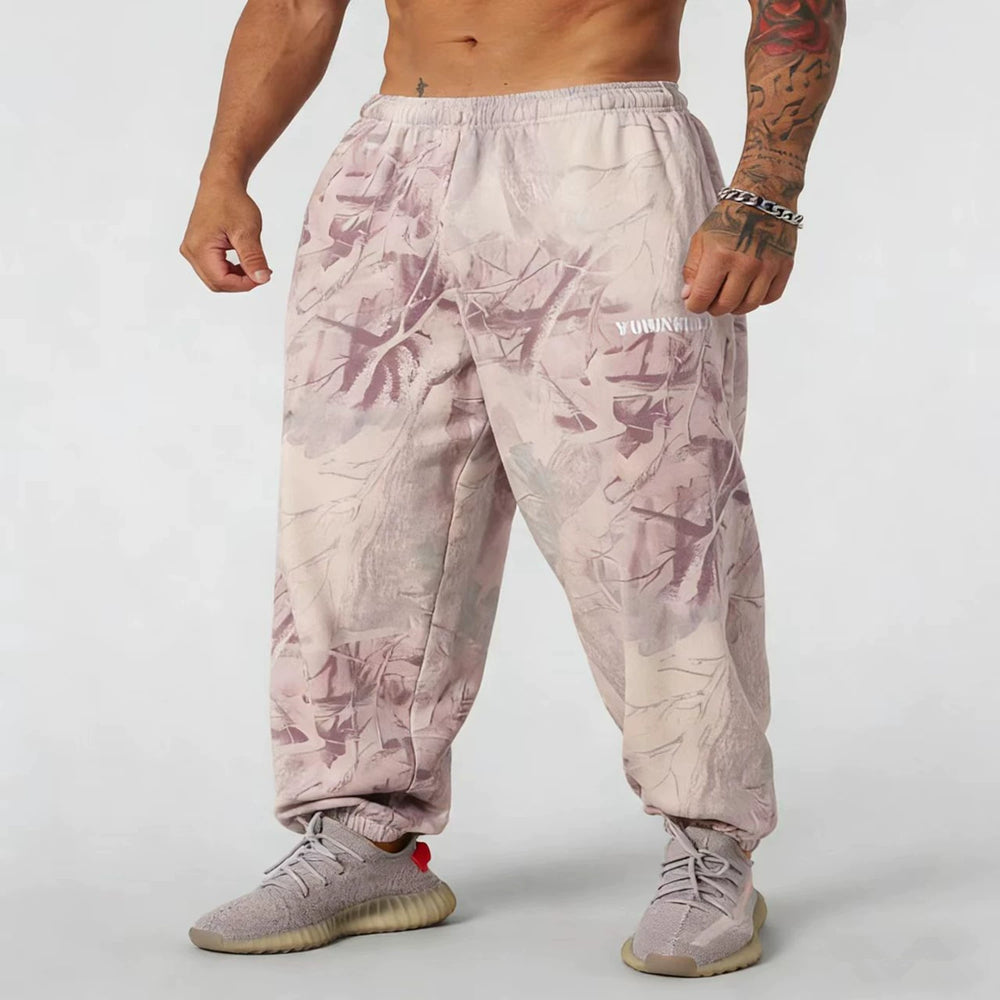 YOUNG LA sports pants for men's fitness running training, breathable, elastic, loose, quick drying camouflage, American fashion brand