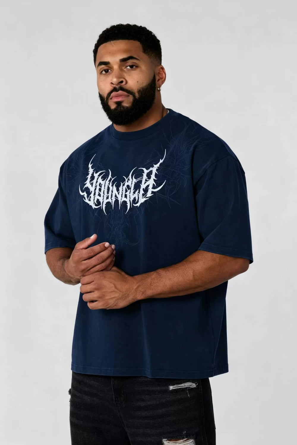 YOUNG LA Sports Short sleeved Men's T-shirt Loose American Trendy Brand Fitness Training Heavy Cotton Casual Half Sleeve