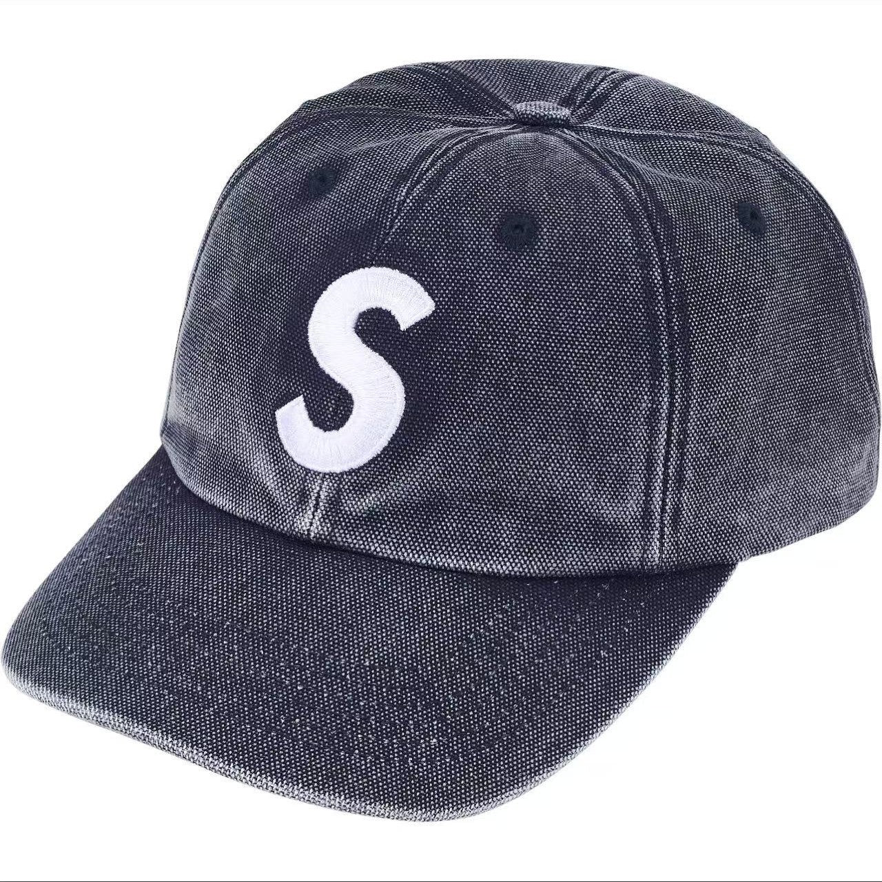 Supreme Washed Black "S" Logo 6-Panel Dad Hat
