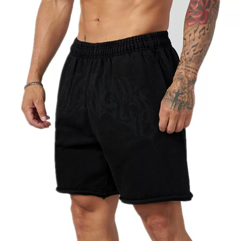 YONGLA Men's Sports and Fitness Shorts Summer Casual Loose Five Cent Pants Cotton Running Breathable Pants