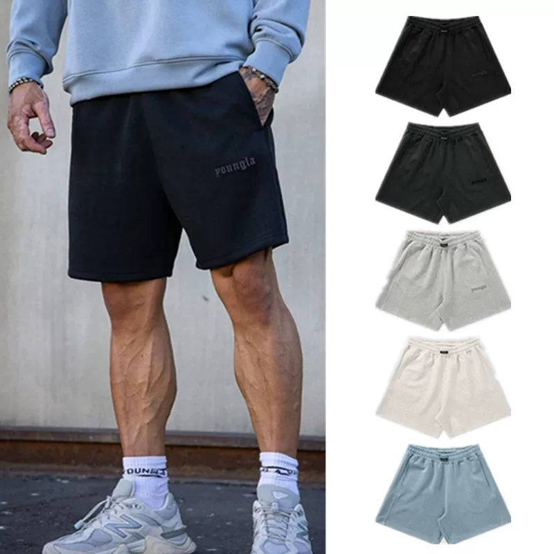 YOUNG LA American style new men's sports pants loose straight shorts for runners, sports and fitness casual pants