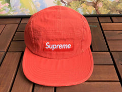 Supreme Red Canvas Box Logo 5-Panel Camp Cap