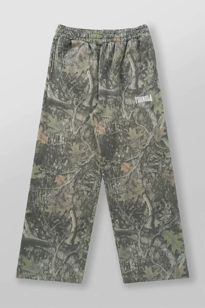 YOUNGLA sports trousers men's loose American trendy brand fitness ironing casual breathable wide-leg camouflage straight pants