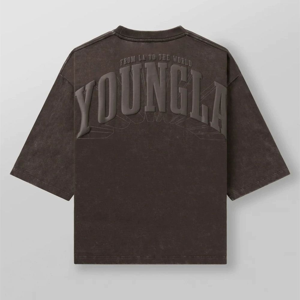 YONGLA American sports T-shirt foam printed pure cotton fitness short sleeved muscle men's loose top casual trendy brand