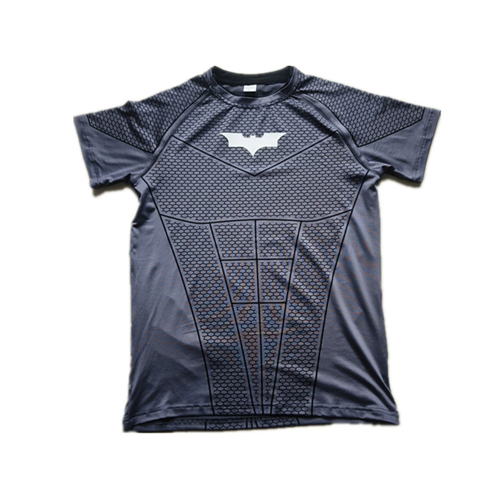 YONGLA sports short sleeved men's T-shirt fitness suit quick drying elastic running exercise American fashion brand muscle rolling iron dog