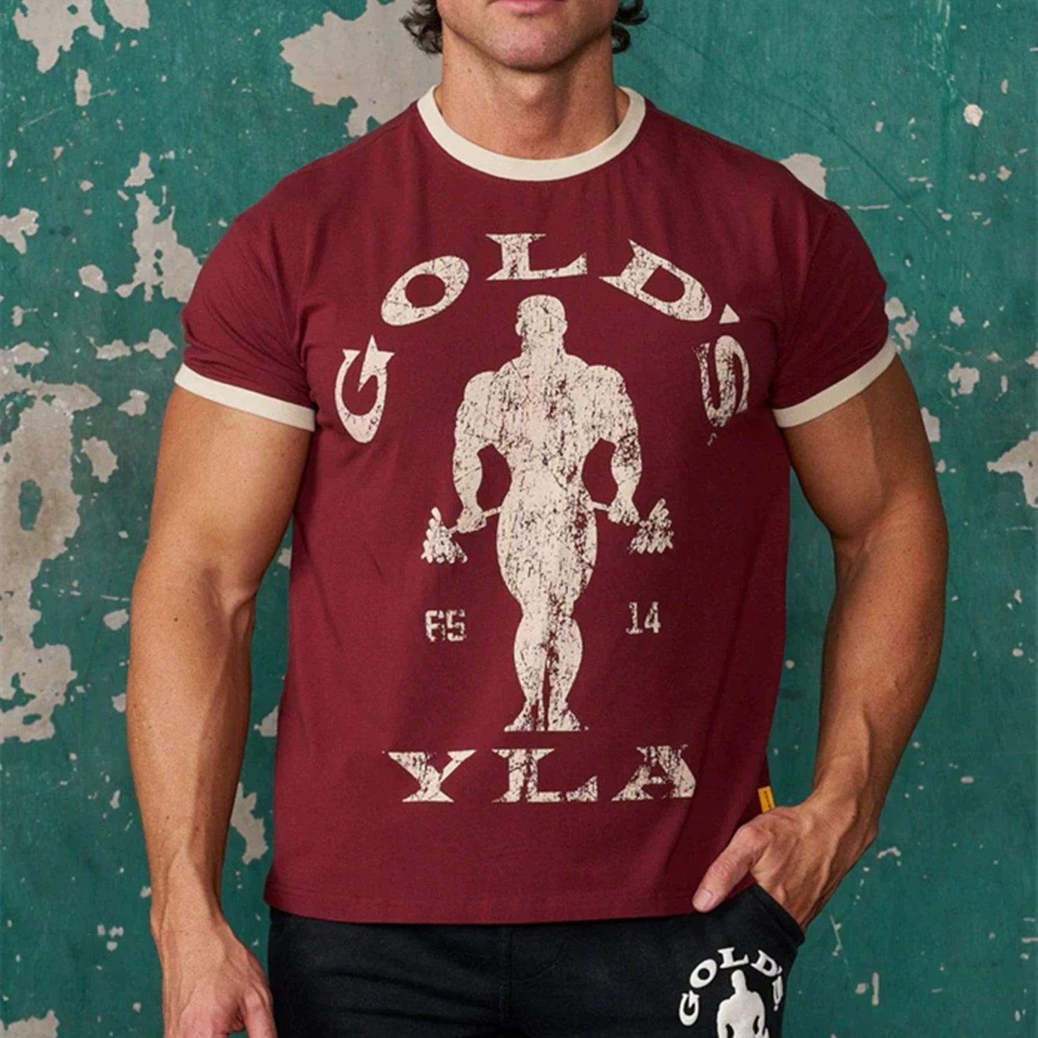 YOUNG LA Sports Short sleeved Men's T-shirt American Trendy Brand Fitness Breathable Running Training Muscle Rubbing Iron Dog Brother