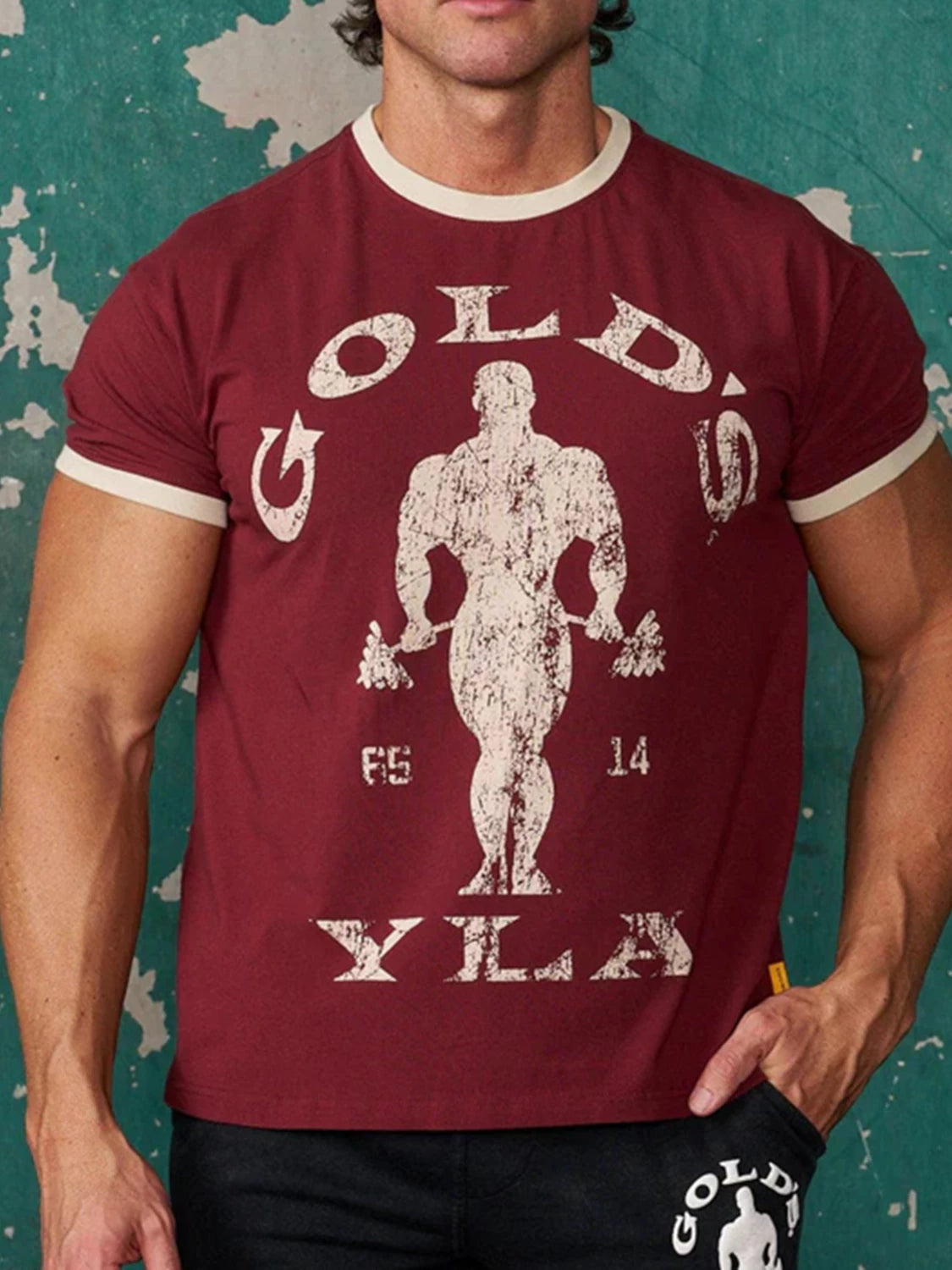 YOUNG LA Sports Short sleeved Men's T-shirt American Trendy Brand Fitness Breathable Running Training Muscle Rubbing Iron Dog Brother