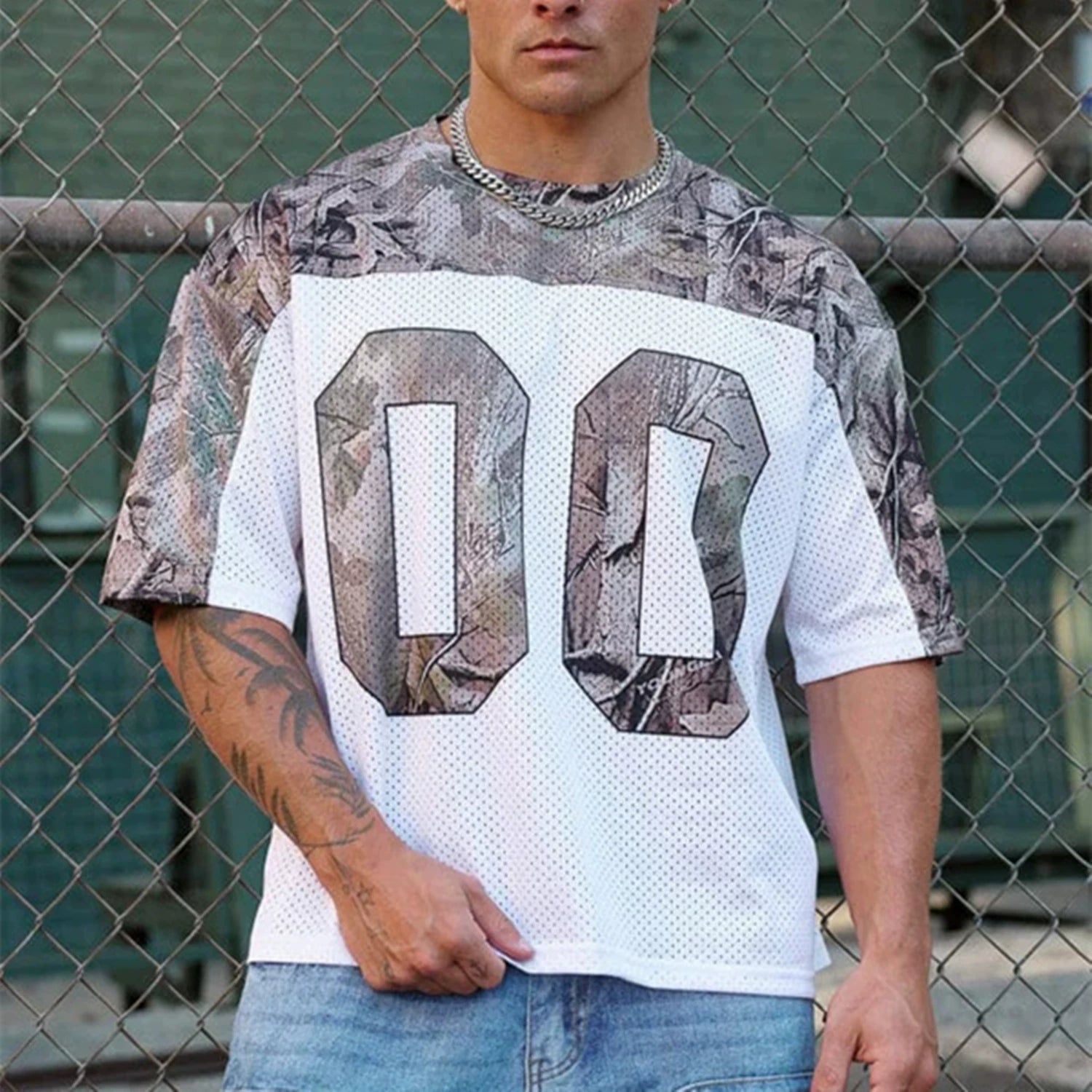YOUNG LA Sports Men's Short sleeved T-shirt Loose American Breathable Quick drying Elastic Fitness Trendy Brand Large Size Mesh New Style