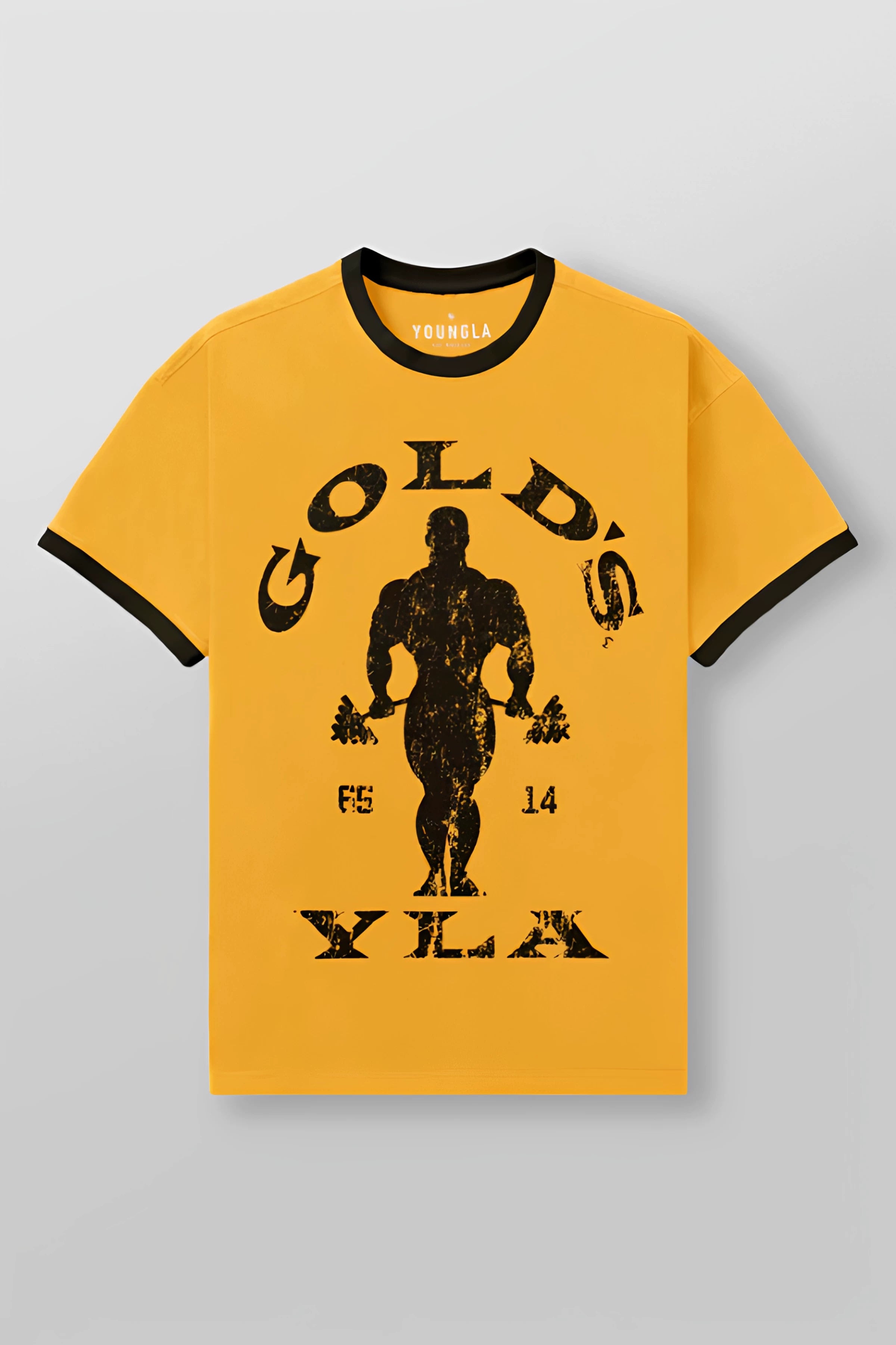 YOUNG LA Sports Short sleeved Men's T-shirt American Trendy Brand Fitness Breathable Running Training Muscle Rubbing Iron Dog Brother