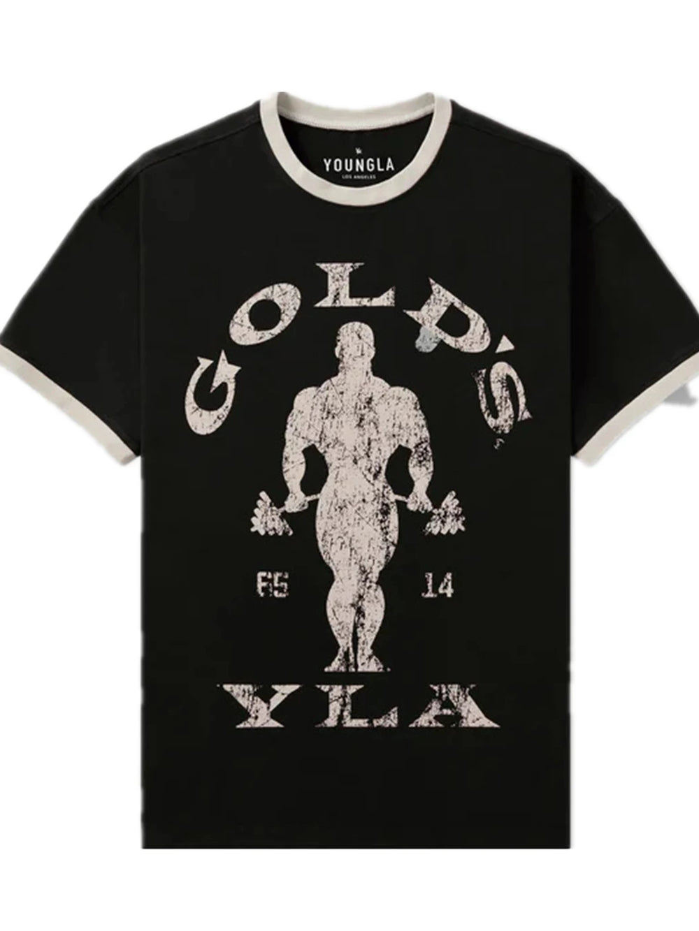 YOUNG LA Sports Short sleeved Men's T-shirt American Trendy Brand Fitness Breathable Running Training Muscle Rubbing Iron Dog Brother