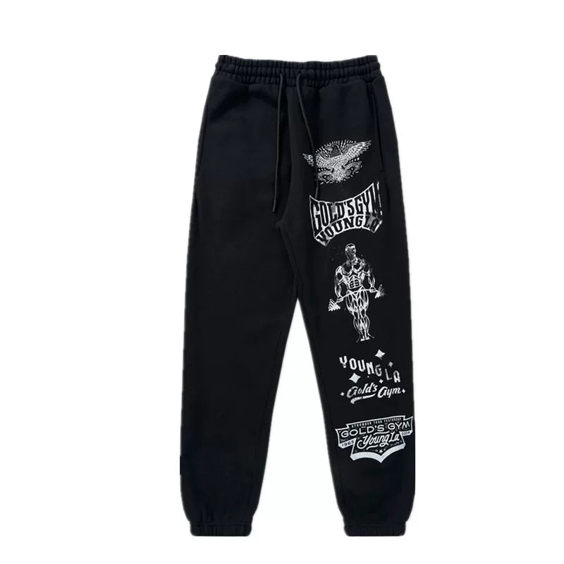 YOONGLA sports pants men's American fashion brand fitness loose training new collection of sweatpants heavyweight looped cotton