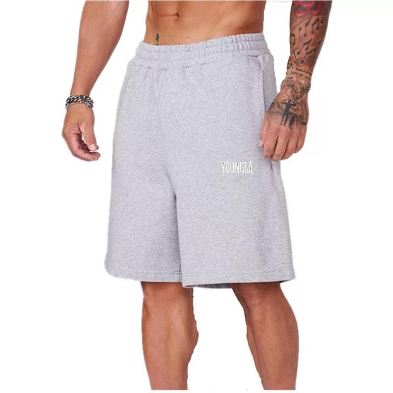 YONGLA sports shorts men's summer fitness running loose five quarter pants black camouflage printed pants