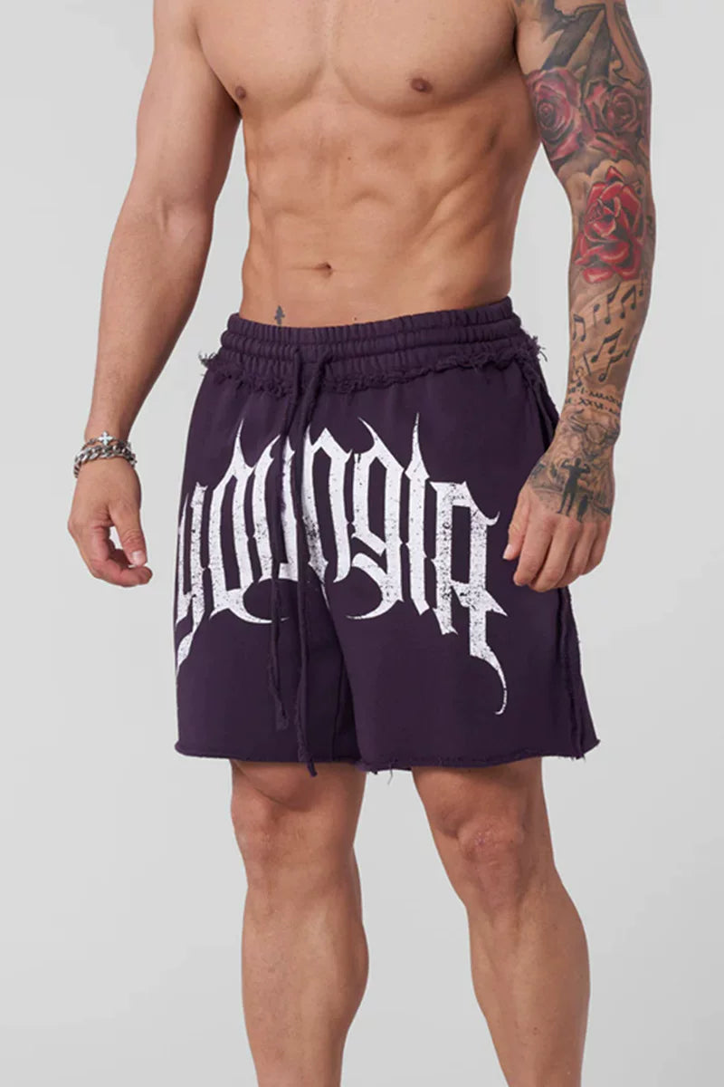 YOUANGLA's new American fitness shorts for running and training, summer leisure, looped five quarter cotton shorts