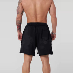 YOUANGLA's new American fitness shorts for running and training, summer leisure, looped five quarter cotton shorts