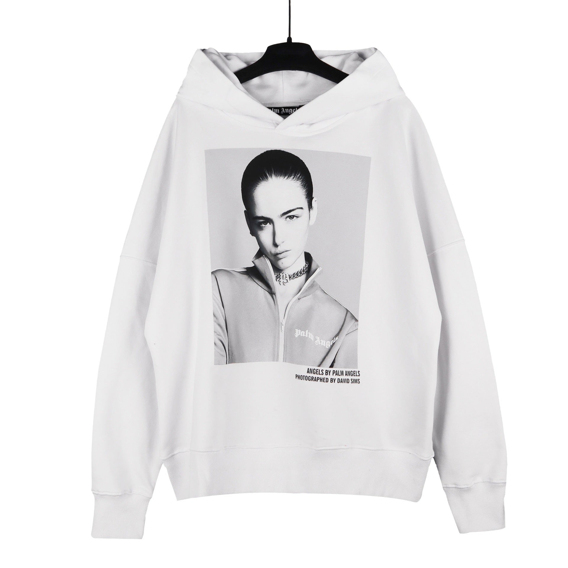 Palm Angels Portrait Graphic Hoodie - White