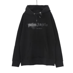 Palm Angels Spray Bleach Logo Hoodie - Black