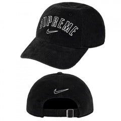 Supreme / Nike Black Corduroy 6-Panel Arch Logo Hat