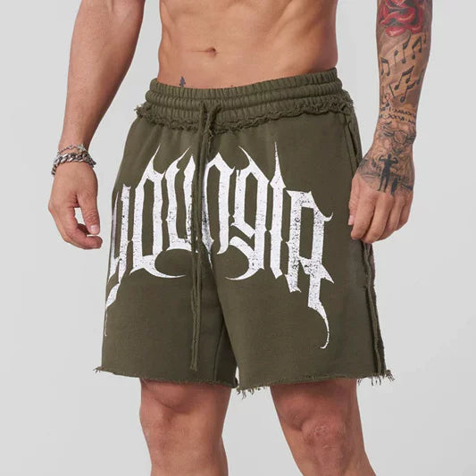 YOUANGLA's new American fitness shorts for running and training, summer leisure, looped five quarter cotton shorts