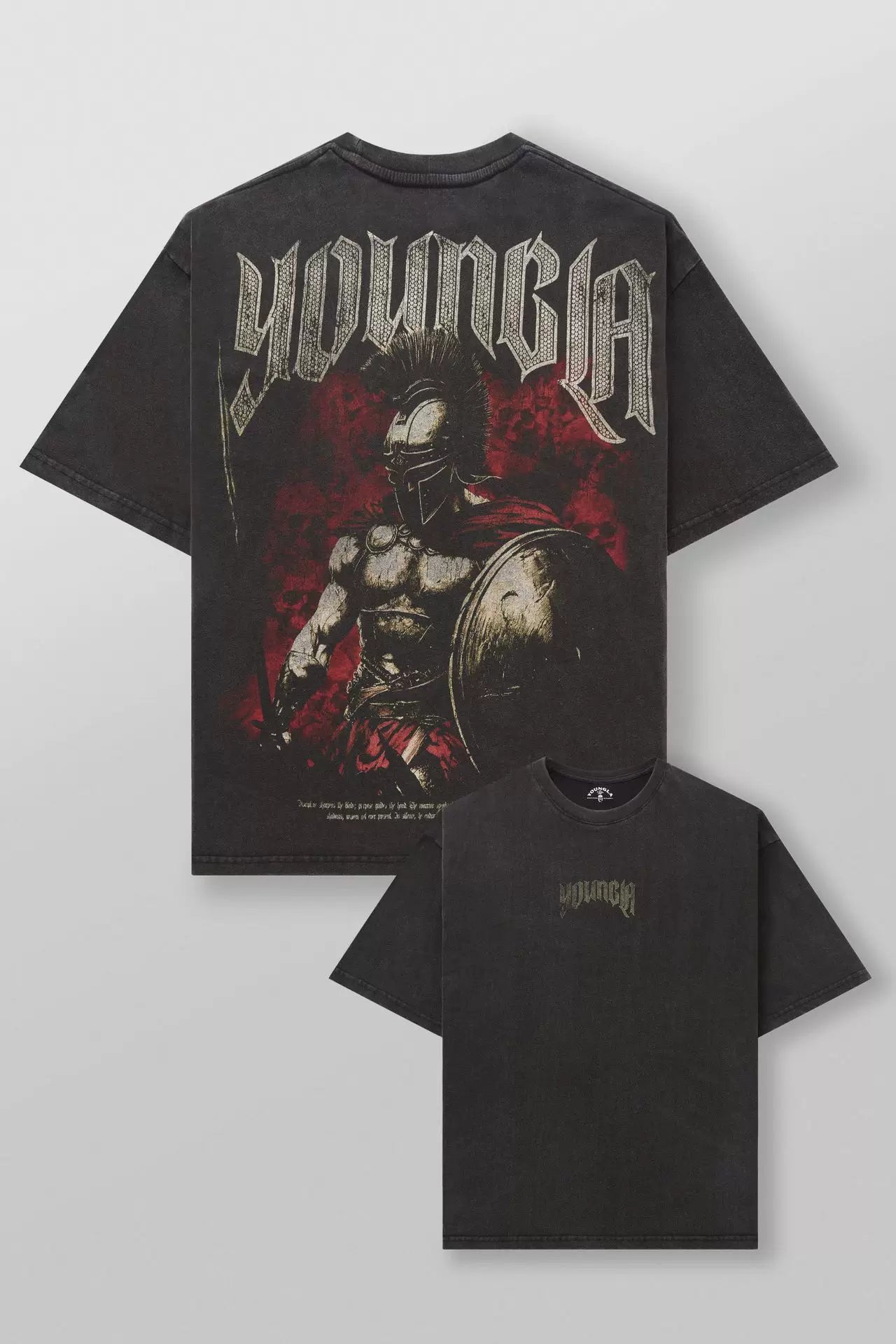 YOUNG LA Sports Short sleeved Men's T-shirt American Trendy Brand Loose Heavy Cotton Fitness Training Muscle Rubbing Iron Style Men